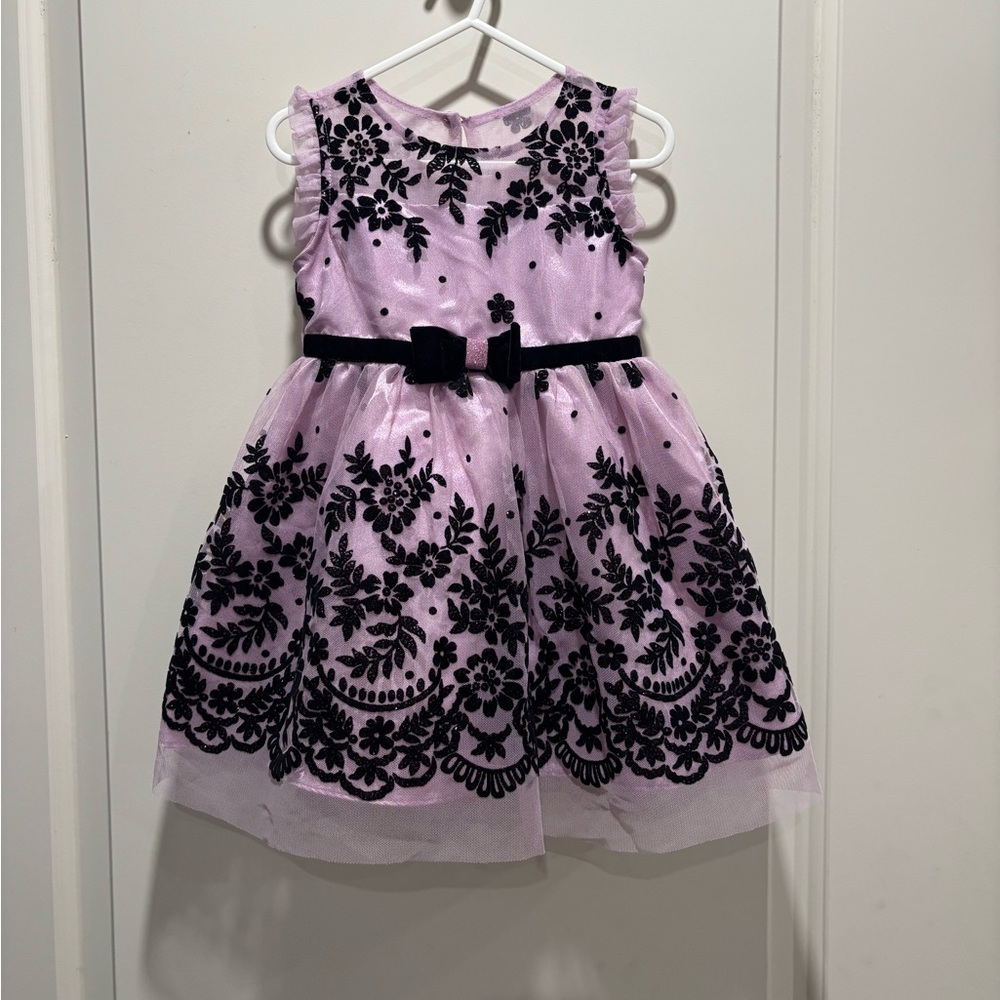 Elegant Black and Purple Toddler Dress
